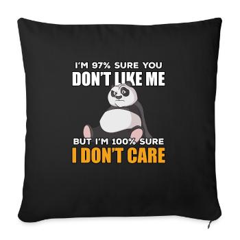 Drôle d’idée cadeau panda - Housse de coussin décorative 45 x 45 cm - noir - Devant