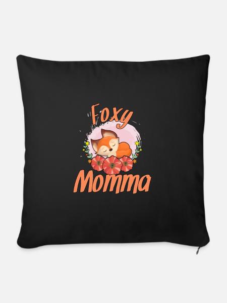 Fuchsige Mama - Sofakissenbezug 45 x 45 cm - Schwarz