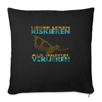 Lieber Leben riskieren, als Hantel verlieren. - Sofakissenbezug 45 x 45 cm - Schwarz - Vorne