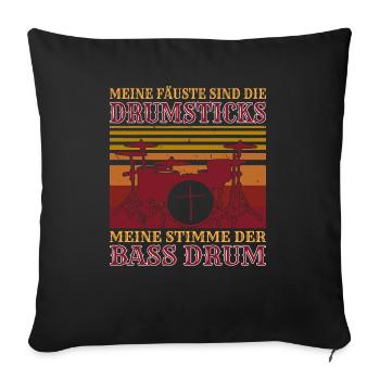 Drummer Drumsticks Schlagzeug Musiker - Sofakissenbezug 45 x 45 cm - Schwarz - Vorne
