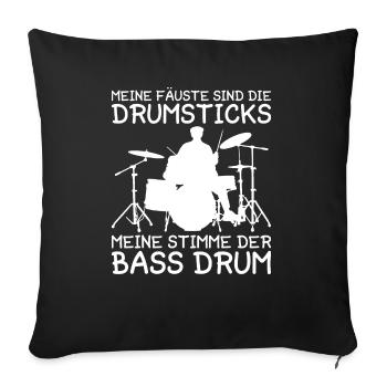 Drummer Drumsticks Schlagzeug Musiker - Sofakissenbezug 45 x 45 cm - Schwarz - Vorne
