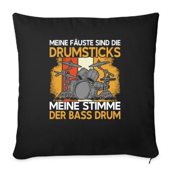 Drummer Drumsticks Schlagzeug Musiker - Sofakissenbezug 45 x 45 cm - Schwarz - Vorne