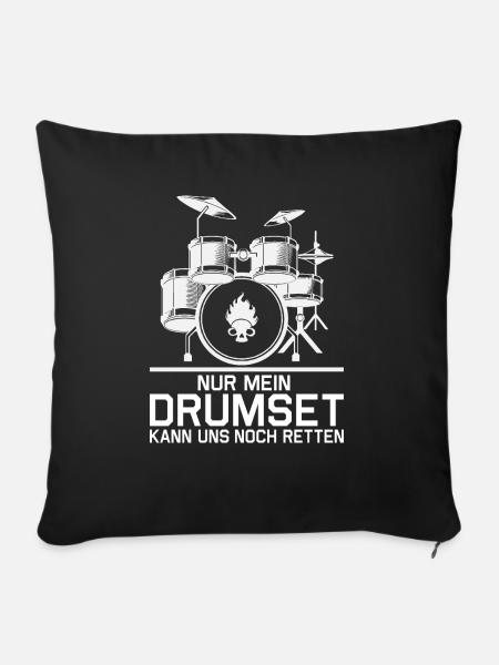 Drummer Drumsticks Schlagzeug Musiker - Sofakissenbezug 45 x 45 cm - Schwarz
