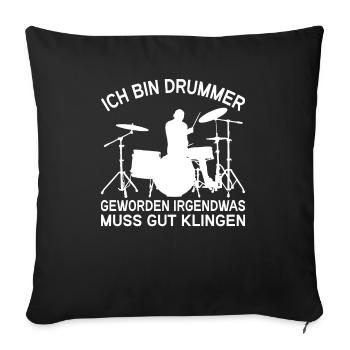 Drummer Drumsticks Schlagzeug Musiker - Sofakissenbezug 45 x 45 cm - Schwarz - Vorne