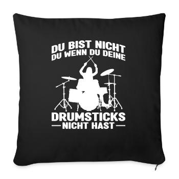 Drummer Drumsticks Schlagzeug Musiker - Sofakissenbezug 45 x 45 cm - Schwarz - Vorne