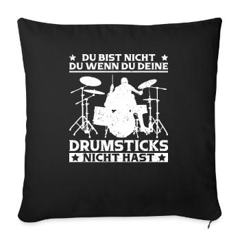 Drummer Drumsticks Schlagzeug Musiker - Sofakissenbezug 45 x 45 cm - Schwarz - Vorne
