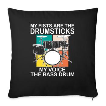 Drummer Drumsticks Schlagzeug Musiker - Sofakissenbezug 45 x 45 cm - Schwarz - Vorne