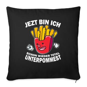 Pommes Frites Pommes Liebhaber Fast Food - Sofakissenbezug 45 x 45 cm - Schwarz - Vorne