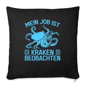 Meeresbiologe Kraken Meeresforscher Oktopus - Sofakissenbezug 45 x 45 cm - Schwarz - Vorne