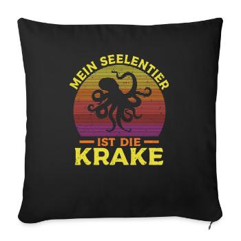 Meeresbiologe Kraken Meeresforscher Oktopus - Sofakissenbezug 45 x 45 cm - Schwarz - Vorne