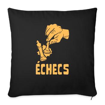 échecs main prendre une pièce tactique stratégie - Housse de coussin décorative 45 x 45 cm - noir - Devant