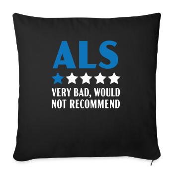 ALS Awareness Amyotrophic Lateral Sclerosis - Sofa pillowcase 17,3'' x 17,3'' (45 x 45 cm) - black - Front