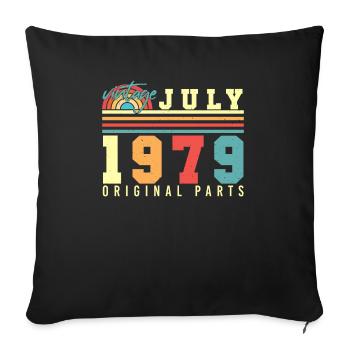 Né en juillet 1979 - Housse de coussin décorative 45 x 45 cm - noir - Devant