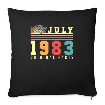 Original Juillet 1983 - Housse de coussin décorative 45 x 45 cm - noir - Devant