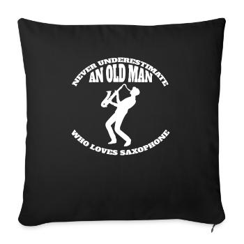 Saxophone Instrument Saxophonist Saxophone Music - Sofa pillowcase 17,3'' x 17,3'' (45 x 45 cm) - black - Front