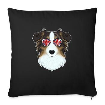 Berger australien UK Lunettes de soleil I Deutsch Flag - Housse de coussin décorative 45 x 45 cm - noir - Devant