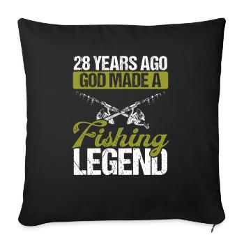28 Year Old Fishing Legend Rod 28 Fisherman - Sofa pillowcase 17,3'' x 17,3'' (45 x 45 cm) - black - Front
