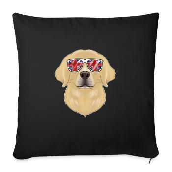 Labrador UK Lunettes de soleil I Deutsch Flag I Union Jack - Housse de coussin décorative 45 x 45 cm - noir - Devant