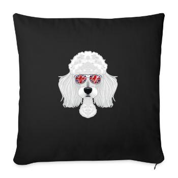 Caniche UK Lunettes de soleil I Deutsch Flag I Union Jack - Housse de coussin décorative 45 x 45 cm - noir - Devant
