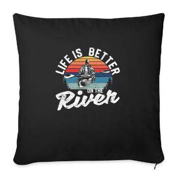 Fun Rowing Canoe Kayak Team Life - Sofa pillowcase 17,3'' x 17,3'' (45 x 45 cm) - black - Front