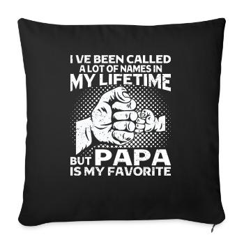 Père Enfant Fête des Pères Papa Cadeau - Housse de coussin décorative 45 x 45 cm - noir - Devant