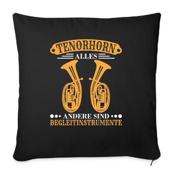 Tenorhorn Blechblasinstrument Musikinstrument - Sofakissenbezug 45 x 45 cm - Schwarz - Vorne
