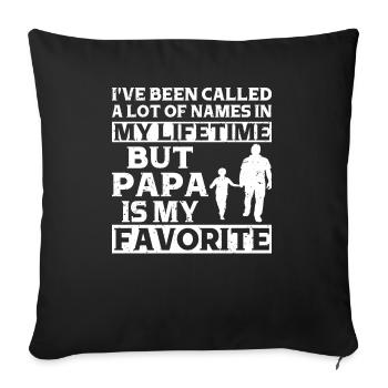 Père Enfant Fête des Pères Papa Cadeau - Housse de coussin décorative 45 x 45 cm - noir - Devant