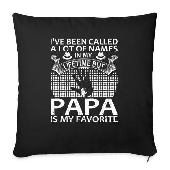 Père Enfant Fête des Pères Papa Cadeau - Housse de coussin décorative 45 x 45 cm - noir - Devant