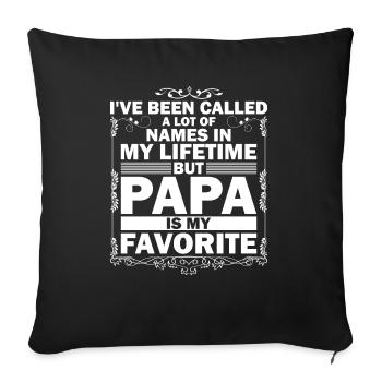 Père Enfant Fête des Pères Papa Cadeau - Housse de coussin décorative 45 x 45 cm - noir - Devant