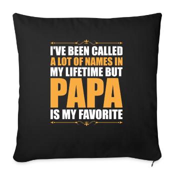 Père Enfant Fête des Pères Papa Cadeau - Housse de coussin décorative 45 x 45 cm - noir - Devant