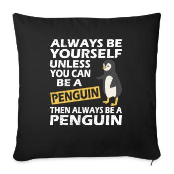 Penguin Penguin Penguin Penguin Lovers - Sofa pillowcase 17,3'' x 17,3'' (45 x 45 cm) - black - Front