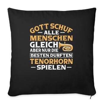Tenorhorn Blechblasinstrument Musikinstrument - Sofakissenbezug 45 x 45 cm - Schwarz - Vorne