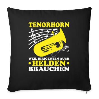 Tenorhorn Blechblasinstrument Musikinstrument - Sofakissenbezug 45 x 45 cm - Schwarz - Vorne