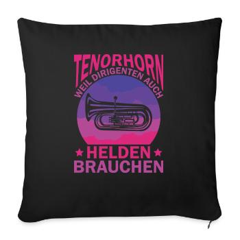 Tenorhorn Blechblasinstrument Musikinstrument - Sofakissenbezug 45 x 45 cm - Schwarz - Vorne