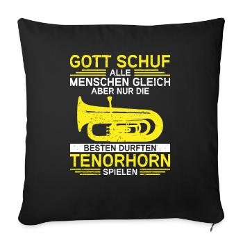 Tenorhorn Blechblasinstrument Musikinstrument - Sofakissenbezug 45 x 45 cm - Schwarz - Vorne