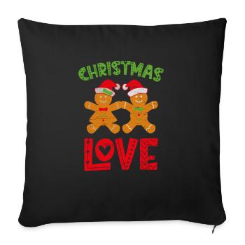 Christmas Love Santa Claus Gingerbread Holidays - Sofa pillowcase 17,3'' x 17,3'' (45 x 45 cm) - black - Front