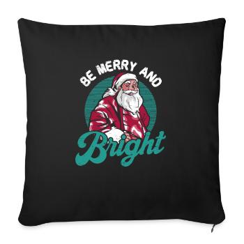 Be Merry And Bright Santa Claus Elf Holidays - Sofa pillowcase 17,3'' x 17,3'' (45 x 45 cm) - black - Front