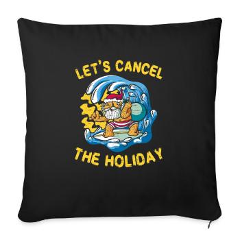 Vacances de surf au Père Noël - Housse de coussin décorative 45 x 45 cm - noir - Devant
