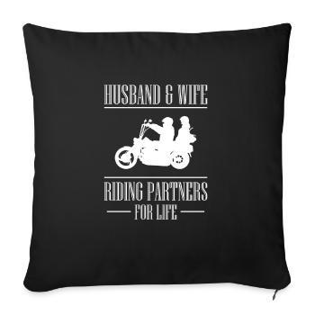 Husband & Wife Riding Partners For Life Shirt - Sofakissenbezug 45 x 45 cm - Schwarz - Vorne