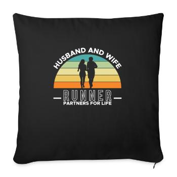 Mari & Femme Runner Partners For Life Shirt - Housse de coussin décorative 45 x 45 cm - noir - Devant