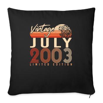 Year of birth July 2003 - Sofa pillowcase 17,3'' x 17,3'' (45 x 45 cm) - black - Front