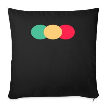 Three Oval- Green- Red- Yellow - Sofa pillowcase 17,3'' x 17,3'' (45 x 45 cm) - black - Front