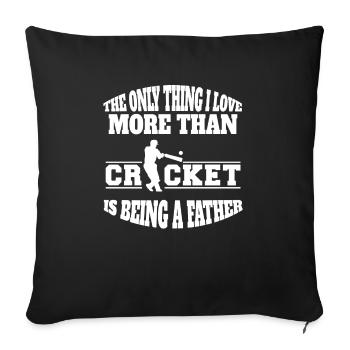 Cricket Père Équipe Cricket Dire Cricket Fan Papa - Housse de coussin décorative 45 x 45 cm - noir - Devant