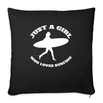 Surfer Girl Surfboard Surfboard Mom Surf - Housse de coussin décorative 45 x 45 cm - noir - Devant