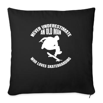 Skateboard Longboard Skater Skateboarding Sakten - Housse de coussin décorative 45 x 45 cm - noir - Devant