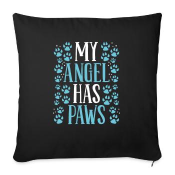 Perte du chat Mon ange a des pattes Souvenir du chat - Housse de coussin décorative 45 x 45 cm - noir - Devant