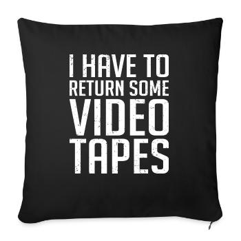 Video Cassette Tape Nineties Gift - Sofa pillowcase 17,3'' x 17,3'' (45 x 45 cm) - black - Front