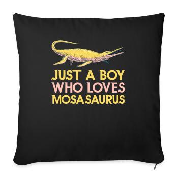 Biologiste marin Mosasaurus Time Dinosaures - Housse de coussin décorative 45 x 45 cm - noir - Devant