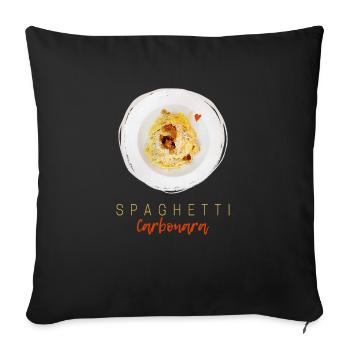 Spaghetti Carbonara Pasta Noodle Gourmet Design - Housse de coussin décorative 45 x 45 cm - noir - Devant