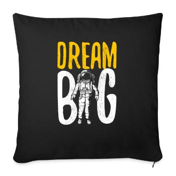 Astronaute Dream Big Planet Raumfahrer - Housse de coussin décorative 45 x 45 cm - noir - Devant